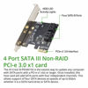 Picture of IO CREST 4 Port SATA III PCI-e 3.0 x1 Expansion Card Non-Raid with Low Profile Bracket ASMedia 1064 SI-PEX40156