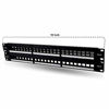 Picture of Unloaded Patch Panel 48 Port 2U HD Blank Keystone Patch Panel - 19 Inches Metal Rack Mount for Cat6 Keystone Jack - New York Cables, Black (48 Port)