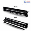 Picture of Unloaded Patch Panel 48 Port 2U HD Blank Keystone Patch Panel - 19 Inches Metal Rack Mount for Cat6 Keystone Jack - New York Cables, Black (48 Port)