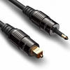 Picture of FosPower (6 Feet) 24K Gold Plated Toslink to Mini Toslink Digital Optical S/PDIF Audio Cable with Metal Connectors & Strain-Relief PVC Jacket