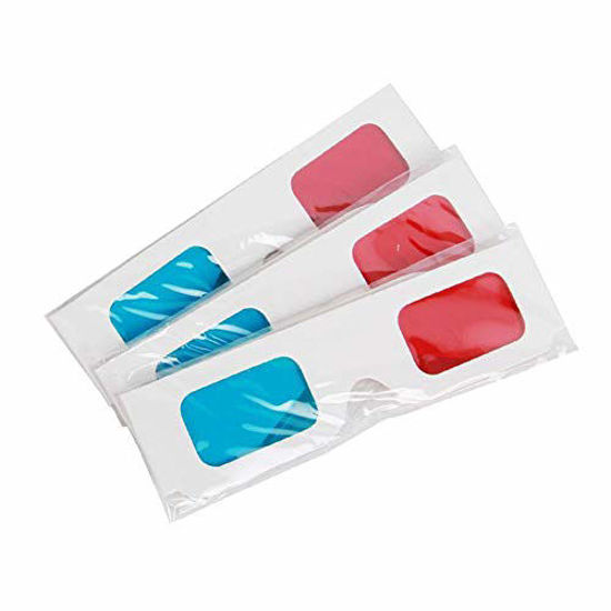 Picture of EasiLife 10 Pairs 3D Glasses - Red and Cyan Anaglyph, White Multipack