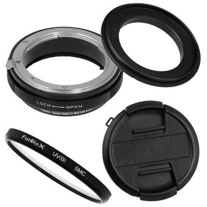 Picture of Fotodiox RB2A 62mm Macro Reverse Ring Kit with G and DX Type Lens Aperture Control, 52mm Lens Cap and 52mm UV Protector fits Nikon D1, D1H, D1X, D2H, D2X, D2Hs, D2Xs, D3, D3X, D3s, D4, D100, D200, D300, D300S, D700, D800, D800E, D40, D50, D60, D70, D70S, 