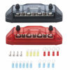 Picture of Recoil BBS43-P Bus Bar 4 x M5 Studs 3 Screw Terminals Power Distribution Block Busbar with Ring Terminals (Red+Black)