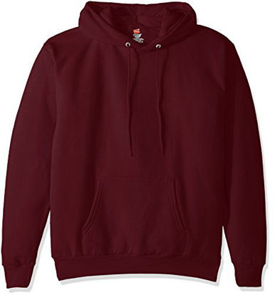 Picture of Hanes Men's Pullover EcoSmart Fleece Hooded Sweatshirt, maroon, Medium