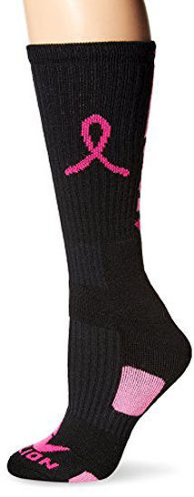 Picture of Red Lion Ribbon Legend 2 Breast Cancer Socks ( Black / Pale Pink - Medium )