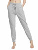 Picture of BALEAF Women's Cotton Sweatpants Leisure Joggers Pants Tapered Active Yoga Lounge Casual Travel Pants with Pockets Light Gray Size XXL