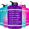 Picture of HydroMATE 1 Gallon Motivational Water Bottle with Time Marker Large BPA Free Jug with Straw and Handle Reusable Leak Proof Bottle Time Marked Drink More Water Daily Hydro MATE 128 oz Purple