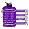 Picture of HydroMATE 1 Gallon Motivational Water Bottle with Time Marker Large BPA Free Jug with Straw and Handle Reusable Leak Proof Bottle Time Marked Drink More Water Daily Hydro MATE 128 oz Purple