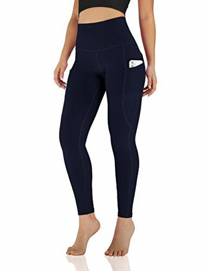 Picture of ODODOS Women's High Waisted Yoga Pants with Pocket, Workout Sports Running Athletic Pants with Pocket, Full-Length,Deep Navy,Large