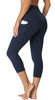 Picture of Oalka Women's Yoga Capris Running Pants Workout Leggings Outside Pockets True Navy M