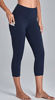 Picture of Oalka Women's Yoga Capris Running Pants Workout Leggings Outside Pockets True Navy M