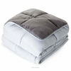 Picture of LINENSPA All-Season Reversible Down Alternative Quilted Comforter - Corner Duvet Tabs - Hypoallergenic - Plush Microfiber Fill - Box Stitched - Machine Washable - Stone / Charcoal - Oversized Queen