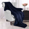 Picture of Exclusivo Mezcla Large Flannel Velvet Plush Throw Blanket - 50" x 70" (Navy Blue)