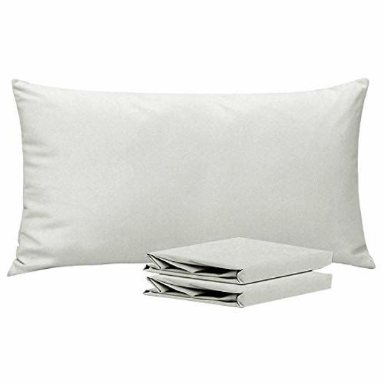 Picture of NTBAY King Pillowcases Set of 2, 100% Brushed Microfiber, Soft and Cozy, Wrinkle, Fade, Stain Resistant with Envelope Closure, 20"x 36", Light Grey