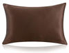 Picture of ZIMASILK 100% Mulberry Silk Pillowcase for Hair and Skin,with Hidden Zipper,Both Side 19 Momme Silk, 1pc (King 20''x36'', Chocolate)