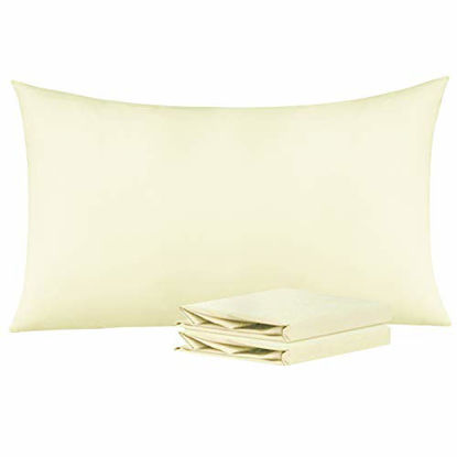 Picture of NTBAY King Pillowcases Set of 2, 100% Brushed Microfiber, Soft and Cozy, Wrinkle, Fade, Stain Resistant with Envelope Closure, 20"x 36", Ivory