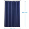 Picture of Plastic Shower Curtain, 72 x 72 Inches EVA 8G Shower Curtain with Heavy Duty Clear Stones and 12 Grommet Holes Waterproof Thick Bathroom Plastic Shower Curtains-Navy Blue