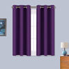 Picture of NICETOWN Thermal Insulated Blackout Draperies Curtains, Triple Weave Home Decoration Solid Ring Top Blackout Drape Panels for Bedroom (Set of 2, 34 x 45 inches, Royal Purple)