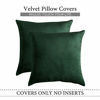 Picture of MIULEE Pack of 2 Velvet Pillow Covers Decorative Square Pillowcase Soft Solid Army Green Cushion Case for Decor Sofa Bedroom Car 22 x 22 Inch 55 x 55 cm