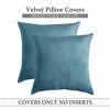 Picture of MIULEE Pack of 2 Velvet Pillow Covers Decorative Square Pillowcase Soft Solid Cushion Case for Sofa Bedroom Car 12 x 12 Inch Light Blue