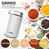 Picture of Kaffe Electric Coffee Grinder - White - 3oz Capacity with Easy On/Off Button. Cleaning Brush Included!