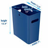 Picture of iTouchless SlimGiant 4.2 Gallon 13.4" High Narrow Space Slim Wastebasket with Handles, 16 Liter Plastic Small Trash Can Garbage Bin Storage Container for Home, Office, Bathroom, Kitchen, Blue