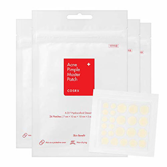 Picture of COSRX Acne Pimple Master Patch 96 Patches (4 Packs of 24 Patches) | A.D.F. Hydrocolloid Dressing | Quick & Easy Treatment