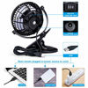 Picture of KEYNICE USB Desk Fan, 4 Inch Table Fans, Mini Clip on Fan, Portable Cooling Fan with 2 Speed, USB Powered Stroller Fan, 360° Rotate USB Fan, Personal Quiet Electric Fan for Home Office Camping- Black