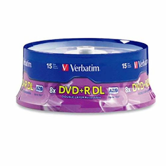 Picture of Verbatim DVD+R DL 8.5GB 8X AZO with Branded Surface - 15Pk Spindle