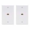 Picture of VCE 2-Pack 1 Port Ethernet Wall Plate, UL Listed RJ45 Cat6 Female to Female Keystone Jack Inline Coupler FacePlates - White