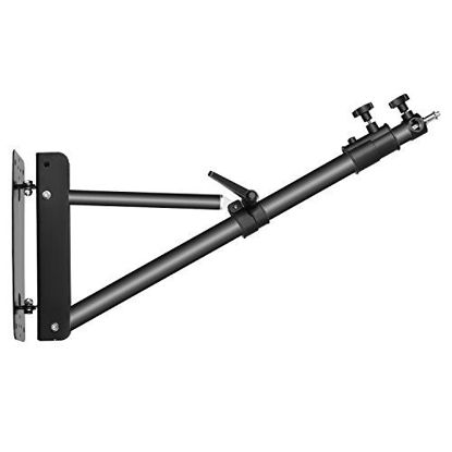 Picture of Neewer Wall Mounting Triangle Boom Arm for Photography Strobe Light, Monolight, Softbox, Umbrella, Reflector and Ring Light, Support 180 Degree Rotation, Max Length 4 Feet/125cm (Black)
