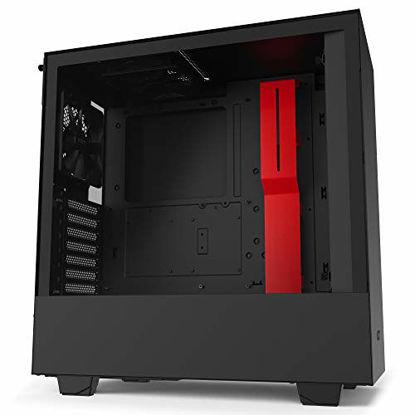 Picture of NZXT H510 - CA-H510B-BR - Compact ATX Mid-Tower PC Gaming Case - Front I/O USB Type-C Port - Tempered Glass Side Panel - Cable Management System - Water-Cooling Ready - Black/Red