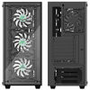 Picture of MUSETEX Phantom Black ATX Mid-Tower Case with USB 3.0 and 6 ×120mm ARGB Fans, Tempered Glass Panels Gaming PC Case Computer ChassisG05MN6-HB