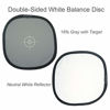 Picture of Foto&Tech Portable 12"/30cm 18% Gray Card White Balance Disc Gray Panel & Neutral White Double-Sided Collapsible Reference Reflector Focusing Board for Camera Photography+Nylon Bag+Organizer Cable Tie