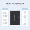 Picture of USB 2.0 Switch Selector, KVM Switch Adapter for 4 PC Sharing 3 USB Devices, One-Button Swapping Box Hub for Keyboard, Mouse, Scanner, Printer, Computer, with 4 USB Cables