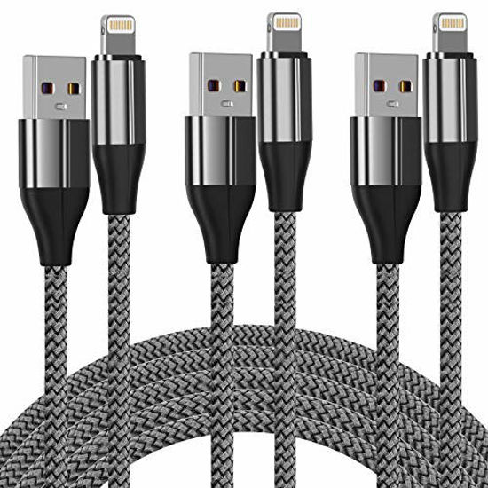 Picture of iPhone Charger Cable (3 Pack 10 Foot), [MFi Certified] 10 Feet Nylon Braided Cable, iPhone Charging Cord USB Cable Compatible with iPhone 11/Pro/X/Xs Max/XR/8 Plus /7 Plus/6/ iPad