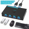 Picture of SGEYR USB 3.0 Switch Selector, Metal USB Switcher Box with 2 Computers Sharing 4 USB Devices KVM Switch Box for Printer, Mouse, Scanner, PCs with One-Button Swapping and 2 Pack USB Cables