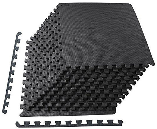 Picture of BalanceFrom Puzzle Exercise Mat with EVA Foam Interlocking Tiles, 1/2" Thick, 48 Square Feet, Black