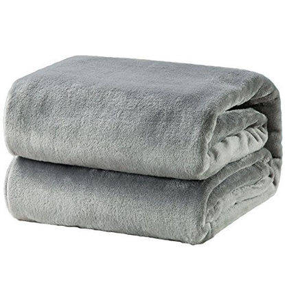 Picture of Bedsure Fleece Blanket Throw Size Grey Lightweight Super Soft Cozy Luxury Bed Blanket Microfiber