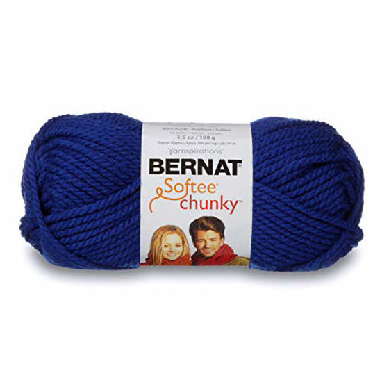 Bernat Softee Chunky Yarn, 3.5 Oz, Gauge 6 Super Bulky, Royal Blue