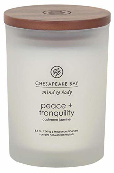 Picture of Chesapeake Bay Candle Scented Candle, Peace + Tranquility (Cashmere Jasmine), Medium