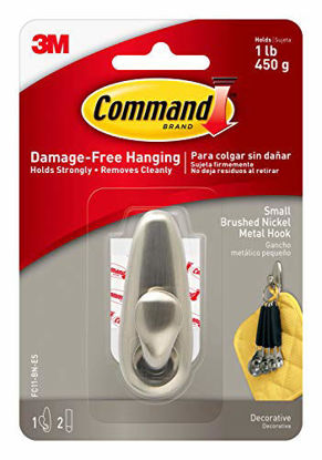 Picture of Command Metal Hook, 1 lb Capacity, Brushed Nickel