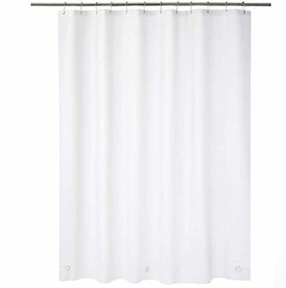 Picture of AmazerBath Plastic Shower Curtain, 72 x 72 Inches Frosted EVA 8G Thick Bathroom Shower Curtains Eco-Friendly with Heavy Duty Stones and 12 Grommet Holes