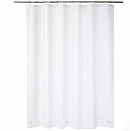 Picture of AmazerBath Plastic Shower Curtain, 72 x 72 Inches Frosted EVA 8G Thick Bathroom Shower Curtains Eco-Friendly with Heavy Duty Stones and 12 Grommet Holes