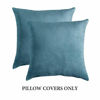 Picture of MIULEE Pack of 2 Velvet Pillow Covers Decorative Square Pillowcase Soft Solid Cushion Case for Sofa Bedroom Car 26 x 26 Inch Light Blue