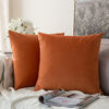 Picture of MIULEE Pack of 2 Velvet Pillow Covers Decorative Square Pillowcase Soft Solid Cushion Case for Sofa Bedroom Car 26 x 26 Inch Orange