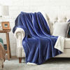 Picture of BEDSURE Sherpa Fleece Blanket Throw Size Bluish Violet Plush Throw Blanket Fuzzy Soft Blanket Microfiber