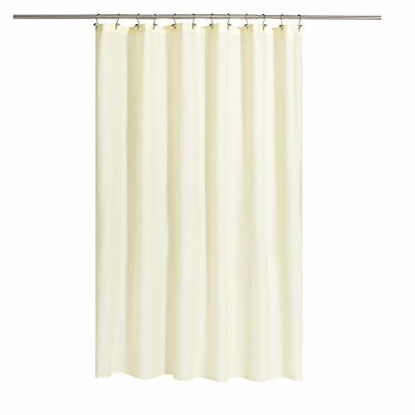 Picture of Fabric Shower Curtain or Liner with Magnets - Hotel Quality, Machine Washable, Water Repellent - Sand, 72x72