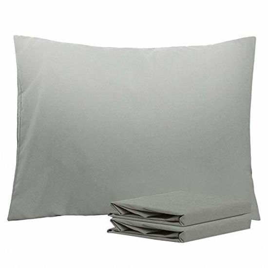 Picture of NTBAY Standard Pillowcases Set of 2, 100% Brushed Microfiber, Soft and Cozy, Wrinkle, Fade, Stain Resistant with Envelope Closure, 20 x 26 Inches, Smoky Grey