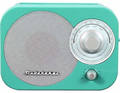 Picture of Studebaker SB2000TS Teal/Silver Retro Classic Portable AM/FM Radio with Aux Input